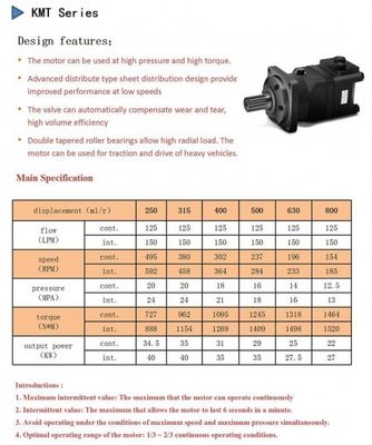 주문 제롤로르 기어와 KMT OMR 380rpm 고속도 수력 원동기 광선 피스톤 online manufacture